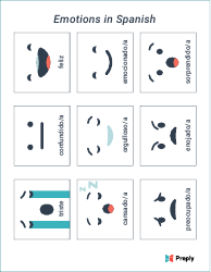 English/Spanish Flashcards - Emotions, Page 2