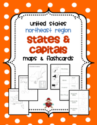 Document preview: United States Northeast Region States & Capitals Maps & Flashcards