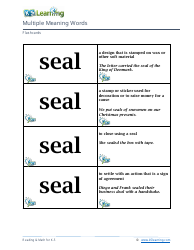 Document preview: Multiple Meaning Words Flashcards