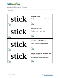 Multiple Meaning Words Flashcards, Page 11