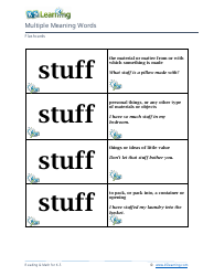Multiple Meaning Words Flashcards, Page 12