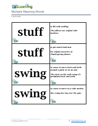 Multiple Meaning Words Flashcards, Page 13