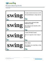 Multiple Meaning Words Flashcards, Page 14