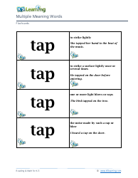 Multiple Meaning Words Flashcards, Page 15