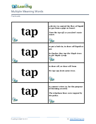 Multiple Meaning Words Flashcards, Page 16