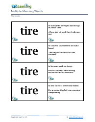 Multiple Meaning Words Flashcards, Page 17