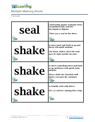 Multiple Meaning Words Flashcards, Page 2