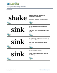 Multiple Meaning Words Flashcards, Page 4