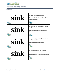 Multiple Meaning Words Flashcards, Page 5