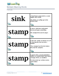 Multiple Meaning Words Flashcards, Page 6