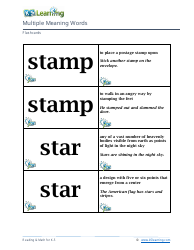 Multiple Meaning Words Flashcards, Page 7