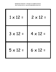 Document preview: Multiplication Flashcards - 1 Through 12 X 12