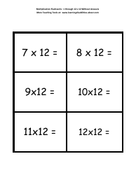 Multiplication Flashcards - 1 Through 12 X 12, Page 2