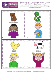 British Sign Language Flashcards, Page 2