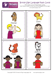 British Sign Language Flashcards, Page 4