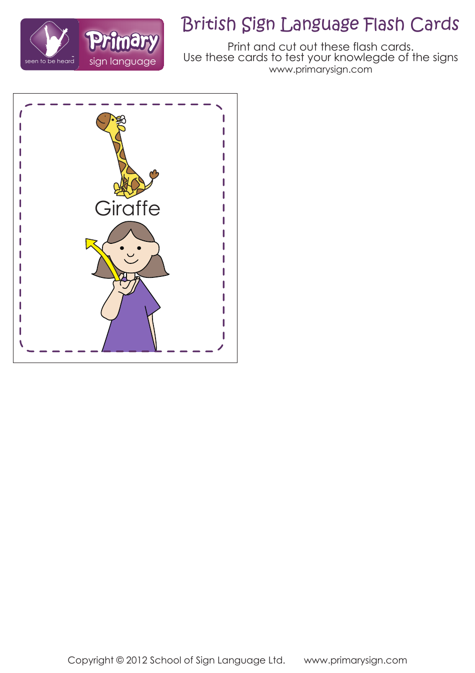 British Sign Language Flashcards, Page 6