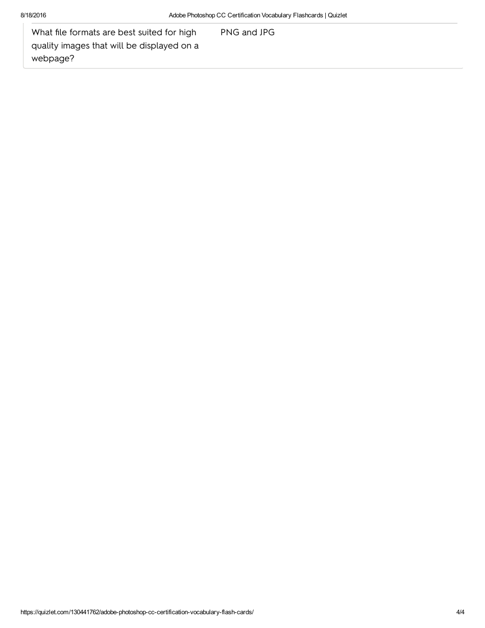 Adobe Photoshop Cc Certication Vocabulary Flashcards, Page 4