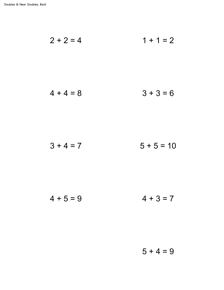 Math Flashcard Templates - Addition, Page 13