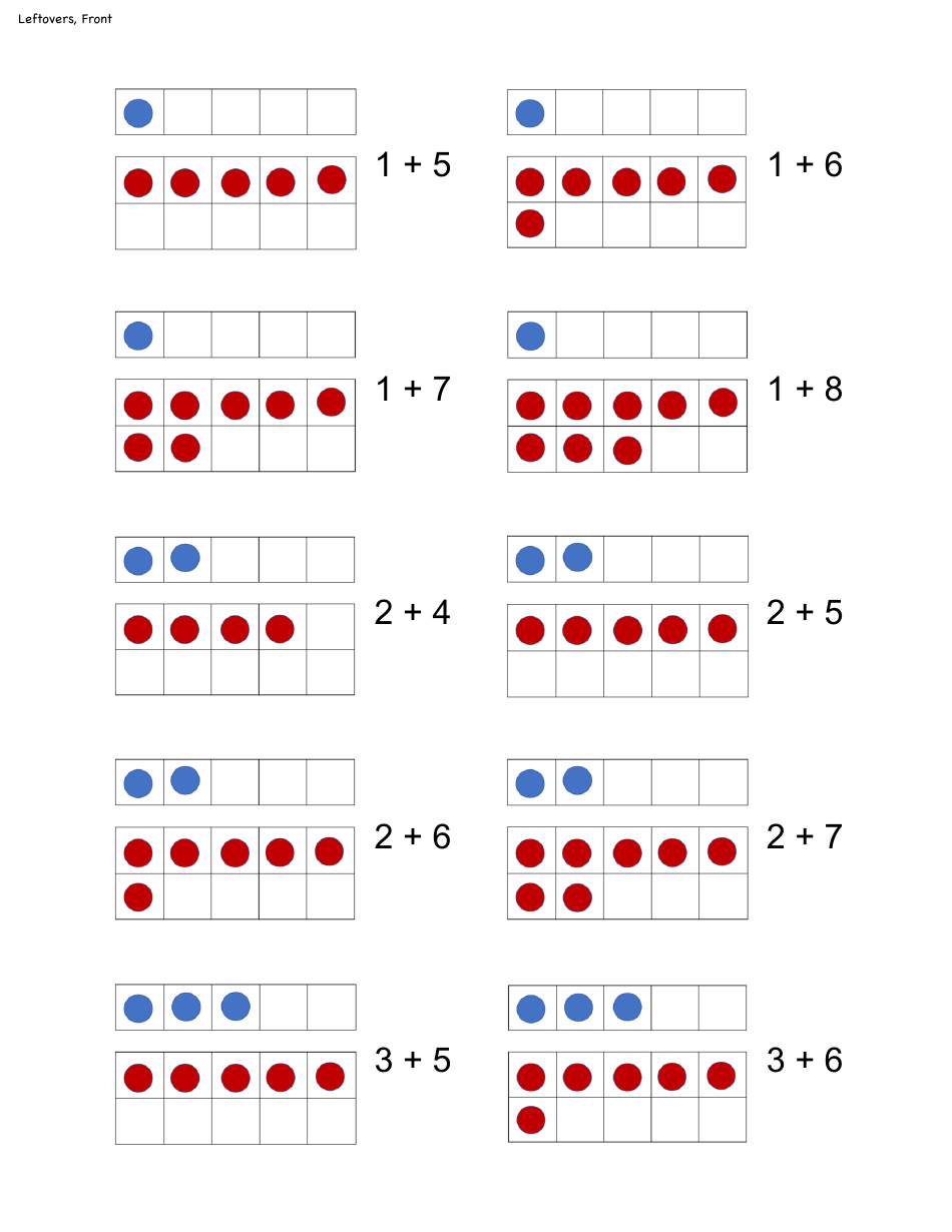Math Flashcard Templates - Addition, Page 14