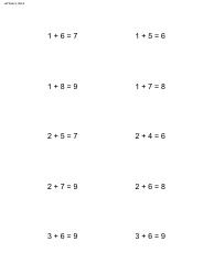 Math Flashcard Templates - Addition, Page 15