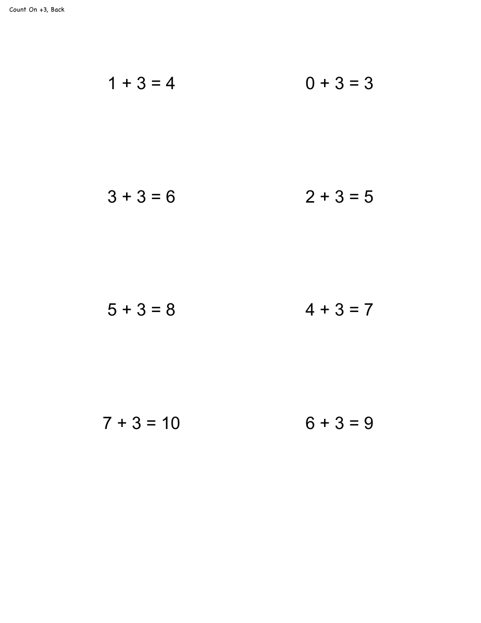 Math Flashcard Templates - Addition, Page 7