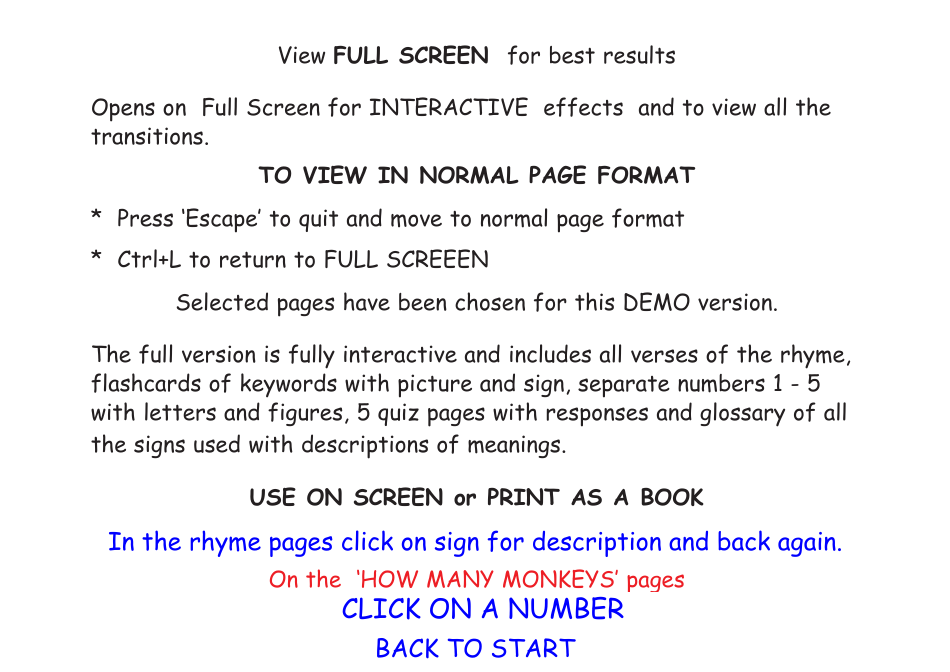 Sign Language Flashcards: Five Little Monkeys - Deafsign, Page 10