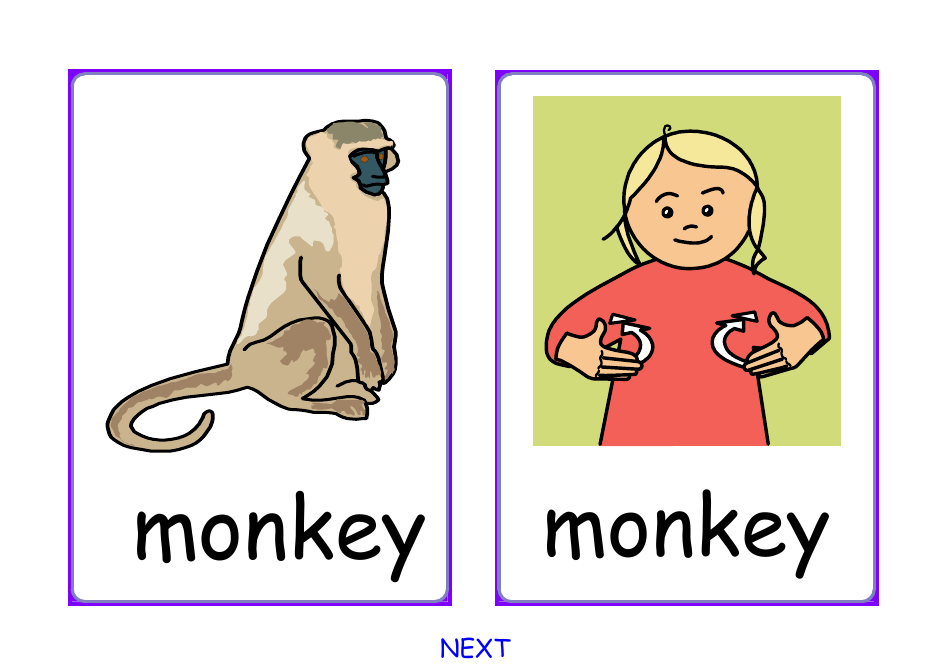 Sign Language Flashcards: Five Little Monkeys - Deafsign, Page 3