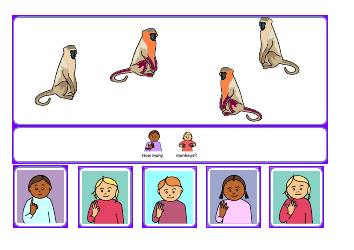 Sign Language Flashcards: Five Little Monkeys - Deafsign, Page 5