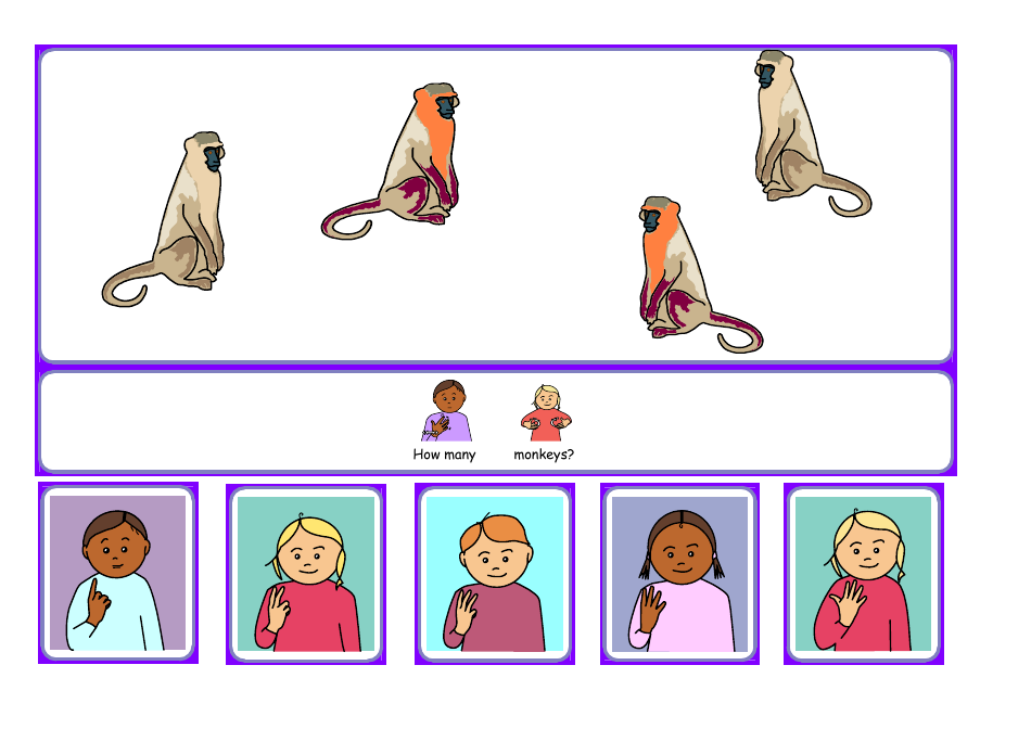 Sign Language Flashcards: Five Little Monkeys - Deafsign, Page 5