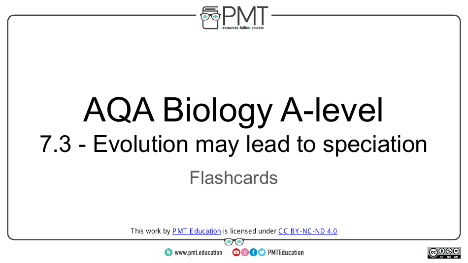 Aqa Biology a-Level Flashcards - Evolution May Lead to Speciation, Page 1
