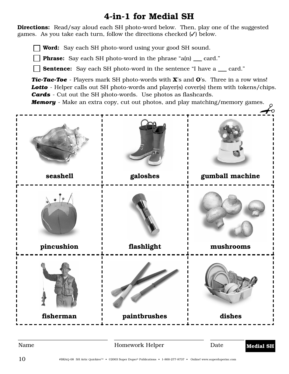 Sh Sound Worksheet - Super Duper Publications, Page 10
