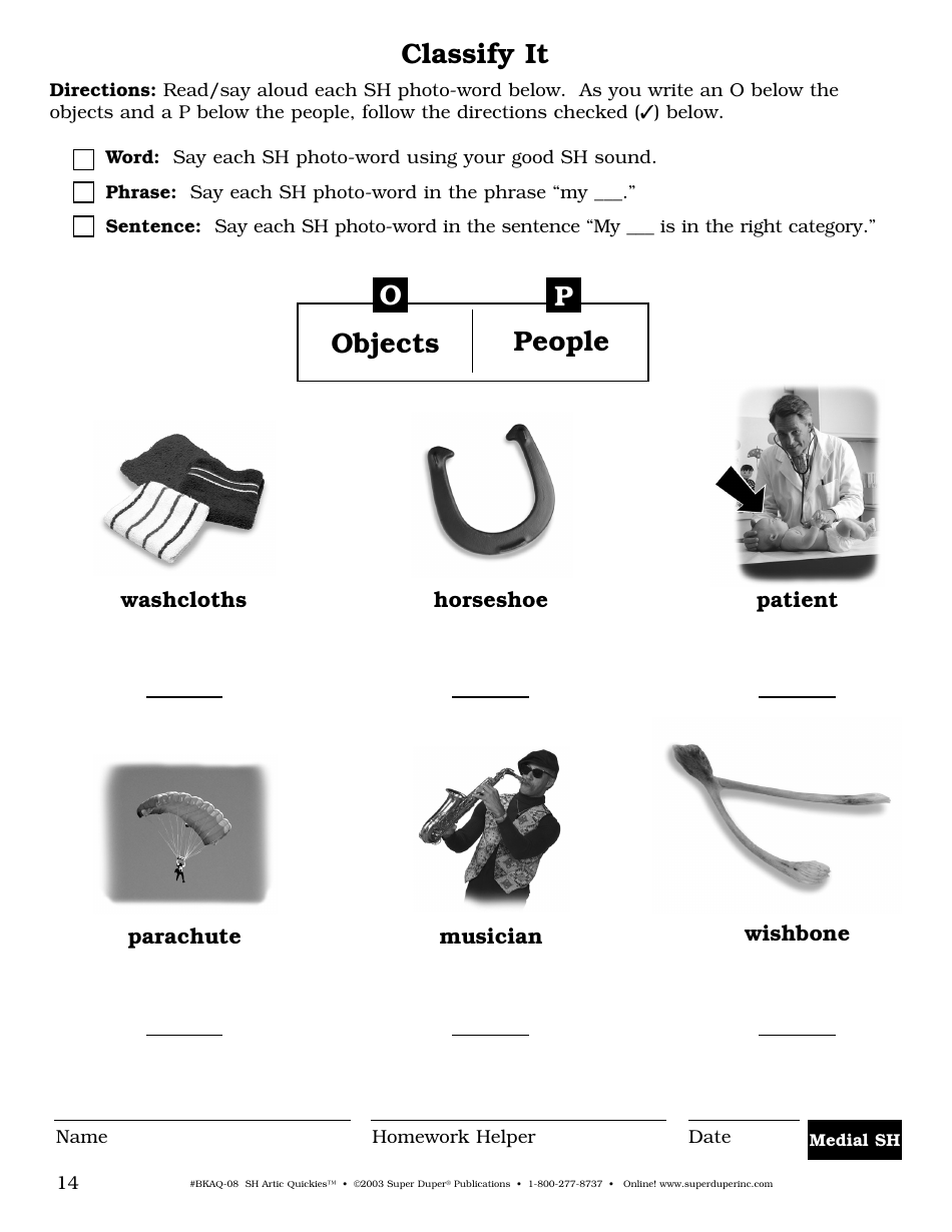 Sh Sound Worksheet - Super Duper Publications, Page 14