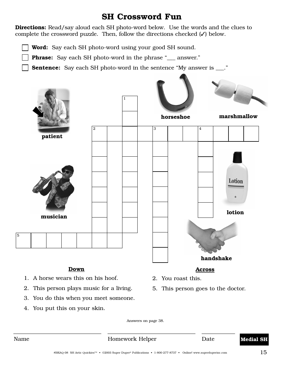 Sh Sound Worksheet - Super Duper Publications, Page 15