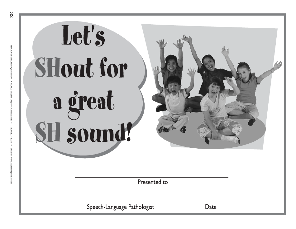 Sh Sound Worksheet - Super Duper Publications, Page 32