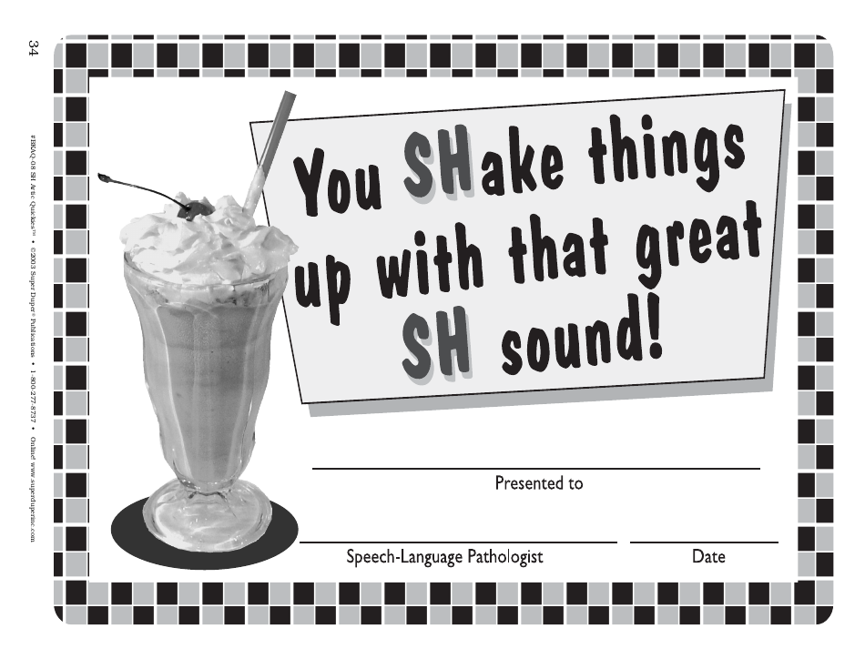 Sh Sound Worksheet - Super Duper Publications, Page 34