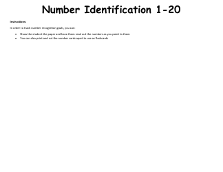 Number Identification Flashcards - 1-20, Page 2