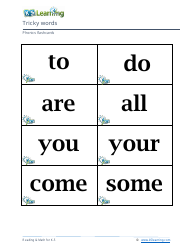 Phonics Flashcards - Tricky Words, Page 2