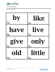 Phonics Flashcards - Tricky Words, Page 4