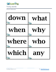 Phonics Flashcards - Tricky Words, Page 5