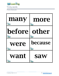 Phonics Flashcards - Tricky Words, Page 6
