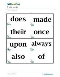 Phonics Flashcards - Tricky Words, Page 8