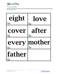 Phonics Flashcards - Tricky Words, Page 9