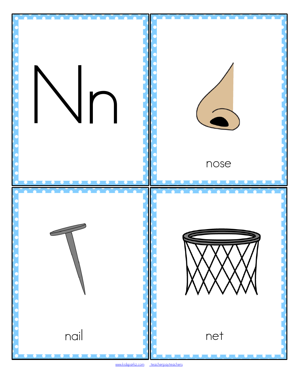 Initial Sounds Alphabet Flashcards, Page 15