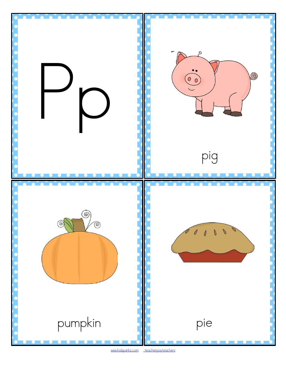 Initial Sounds Alphabet Flashcards, Page 17