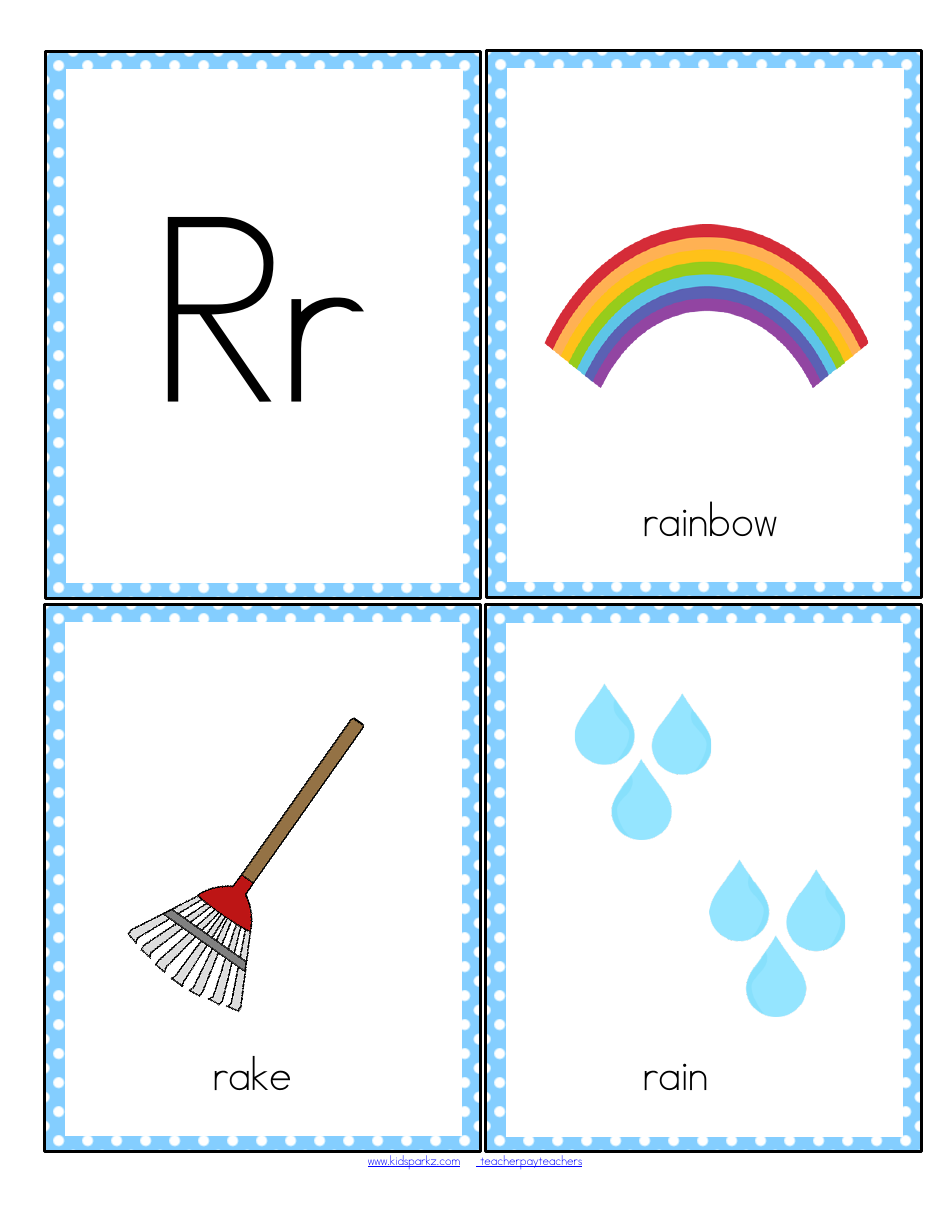 Initial Sounds Alphabet Flashcards, Page 19