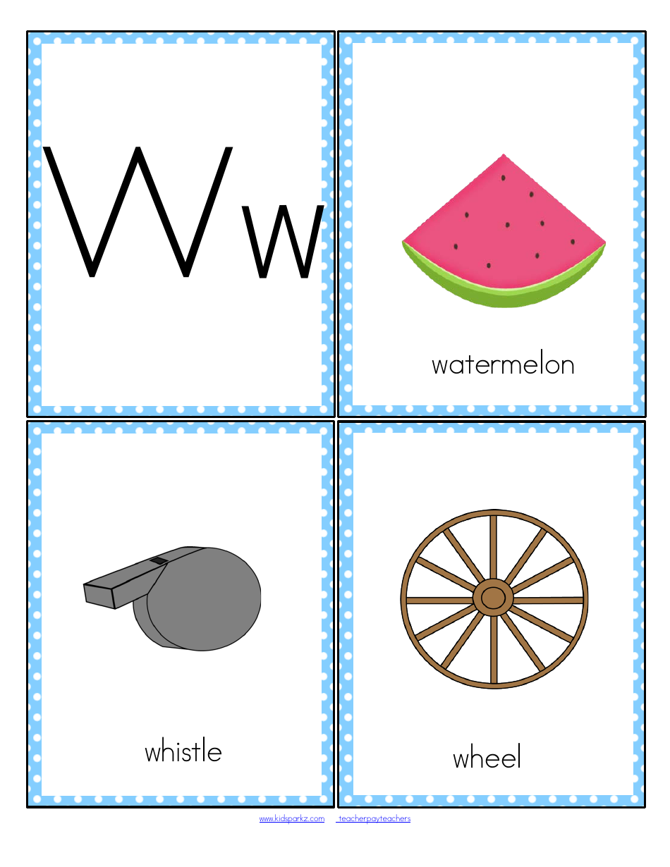 Initial Sounds Alphabet Flashcards, Page 24
