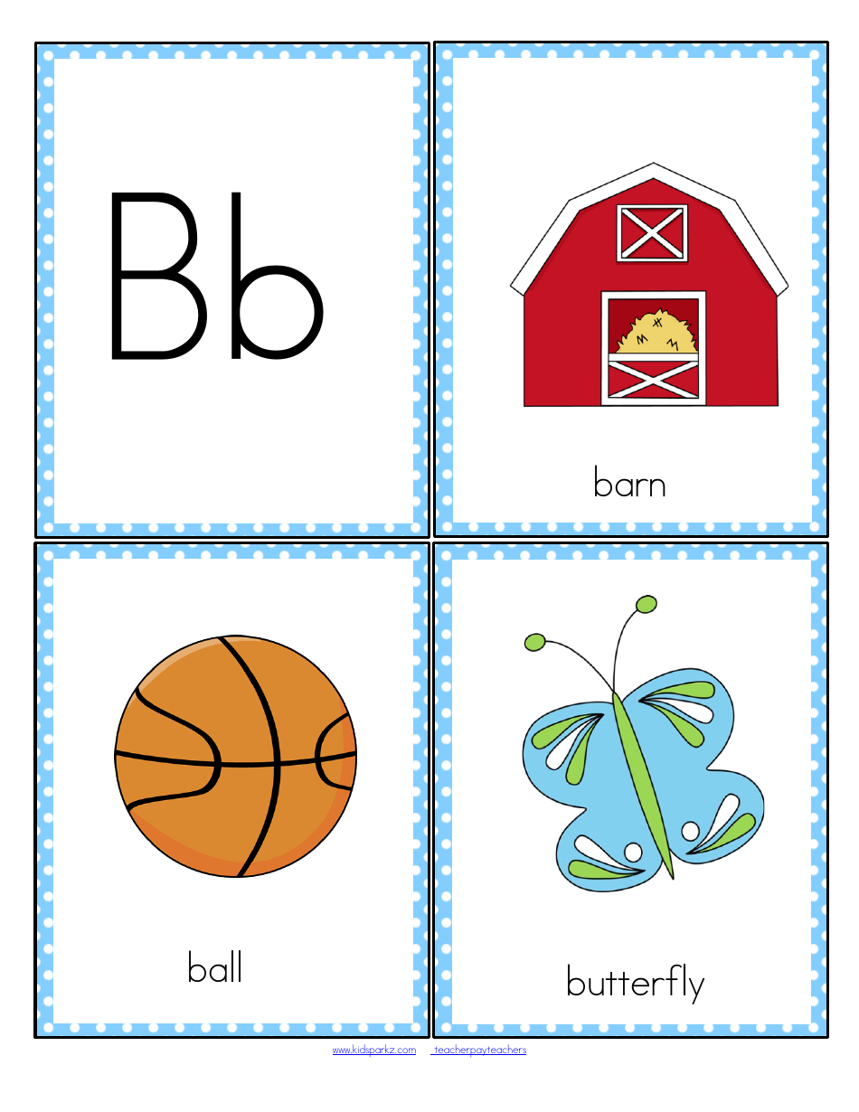 Initial Sounds Alphabet Flashcards, Page 3