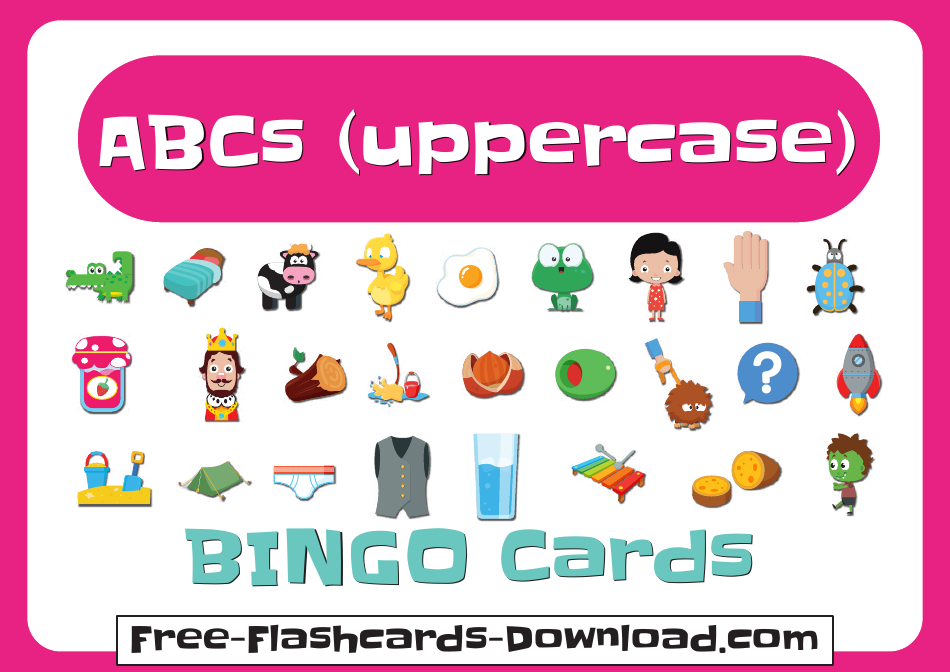Uppercase English Alphabet Bingo Flashcards, Page 1