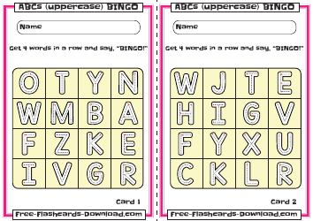 Uppercase English Alphabet Bingo Flashcards, Page 2