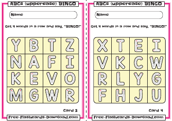 Uppercase English Alphabet Bingo Flashcards, Page 3